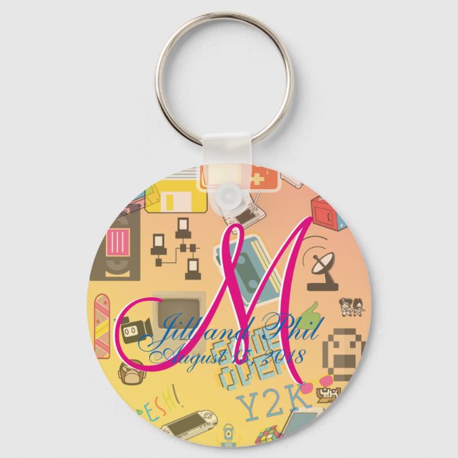 Roligt Retro Video Gamer 🎮 Nerd Alert Nyckelring (Framsida)