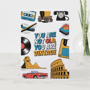 Roligt Retro Vintage Födelsedags Kort
