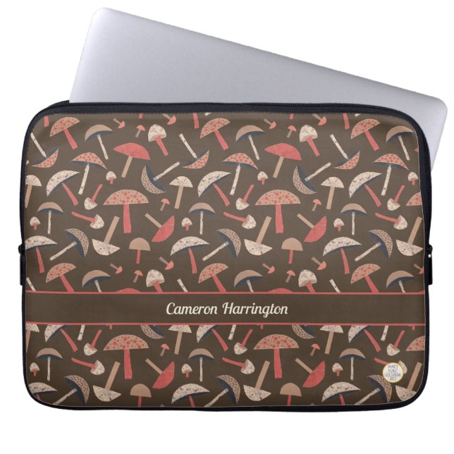 Roligt Retro Vintage-Inspired Personlig Mushroom Laptop Fodral (Framsidan)