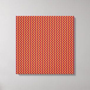Roligt Retro Zigzag Wrapped Canvas