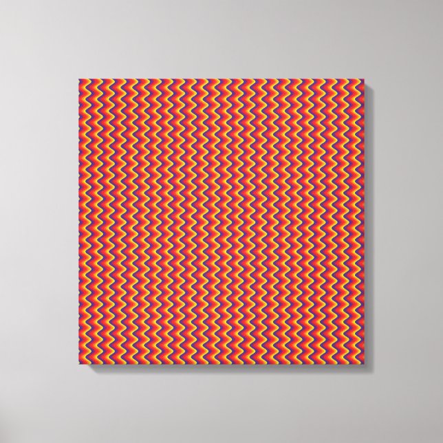 Roligt Retro Zigzag Wrapped Canvas (Framsida)
