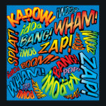 Roligt retroserietidning Pop Art-ljud Poster<br><div class="desc">Ett roligt,  coolt och trendigt retroserietidningsdesign inspirerat av popkonsten som ger en stöt energi till din dag. Den perfekta presenten för superhjältar,  dina vänner,  familjen eller som en present till dig själv. Designad av ComicBookPop© på www.zazzle.com/comicbookpop*</div>