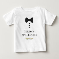 Roligt Ring Bearer Black Tie Bröllop Småbarn T-shi