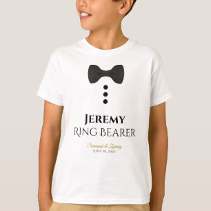 Roligt Ring Bearer Black Tie Bröllop T-shirt
