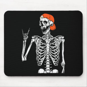 Roligt Rocker Skeleton Hand Sten på Costume Hallow Musmatta