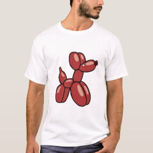 Roligt, röd ballong hund design t shirt
