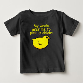 Roligt rolig farbror och söt höna t-shirt