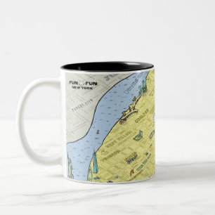 Roligt Roligt New York City Karta Coffee Mugg