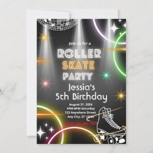 Roligt Roller Skate Party födelsedagsinbjudan Inbjudningar