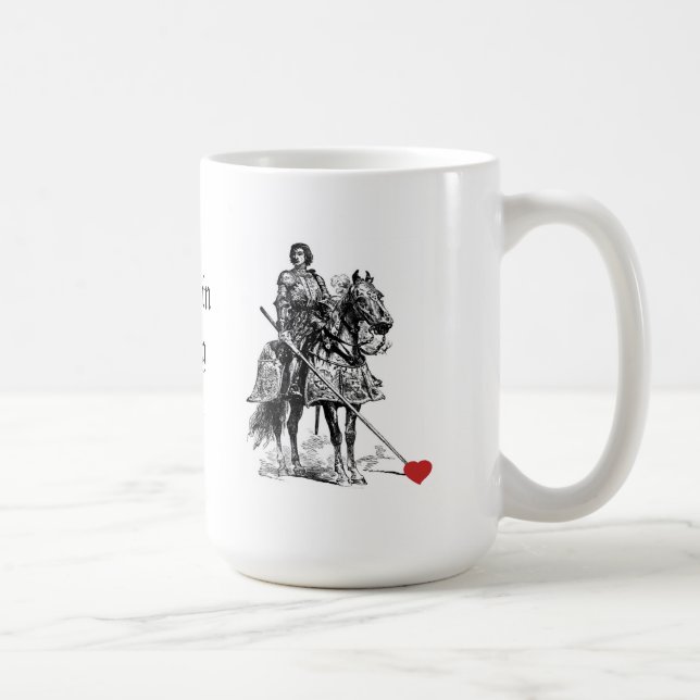 Roligt Romantic Knight i Shining Armor Humor Kaffemugg (Höger)