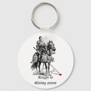 Roligt Romantic Knight i Shining Armor Humor Nyckelring