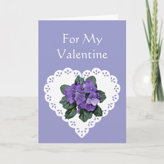 Roligt Romantic Violet Flower Valentine Humor Helgkort (Framsida)