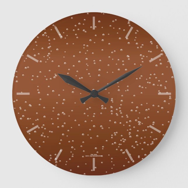 Roligt Root Beer Bubbles Clock Stor Klocka (Framsida)