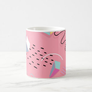 Roligt Rosa 1990-talets bakåtgrafik Kaffemugg