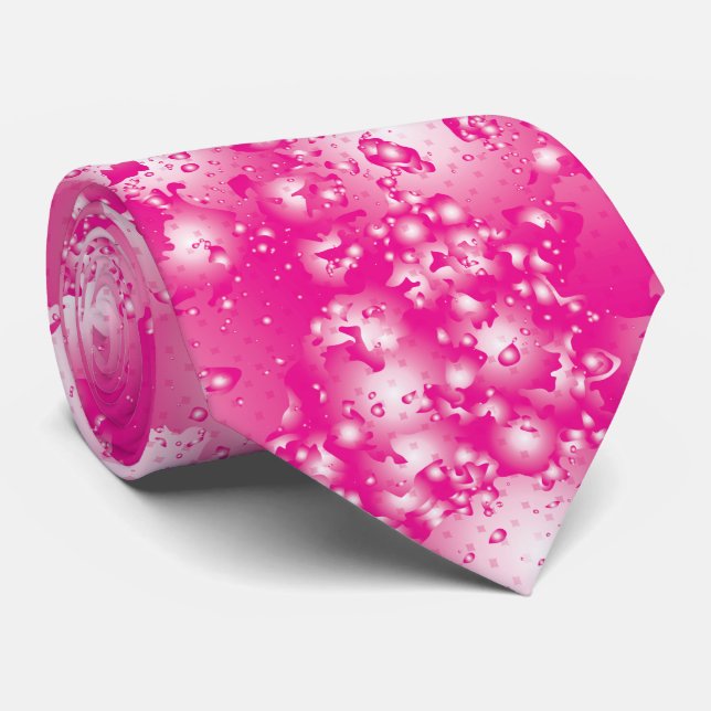Roligt ROSA Abstrakt Bläck Toppen Stänk mönster Slips (Rullad)