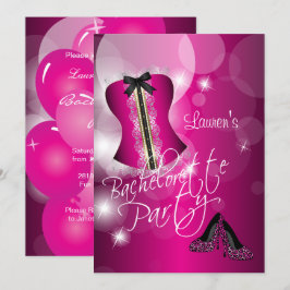 Roligt Rosa Bachelorette Party Inbjudningar