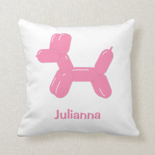 Roligt Rosa Ballon Animaliskt Hund Pillow Kudde