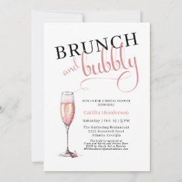 Roligt Rosa Brunch och Bubly Möhippa Inbjudningar