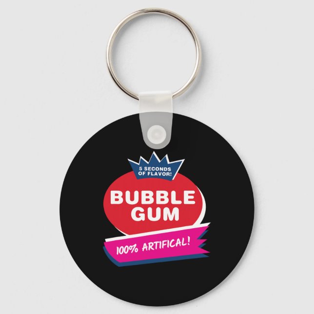 Roligt Rosa Bubble Gum Halloween Costume Nyckelring (Framsida)