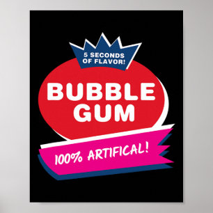 Roligt Rosa Bubble Gum Halloween Costume Poster