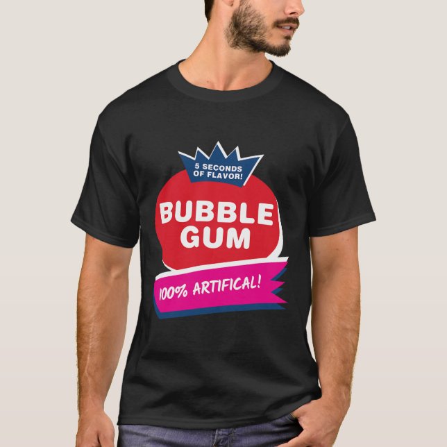 Roligt Rosa Bubble Gum Halloween Costume T Shirt (Framsida)