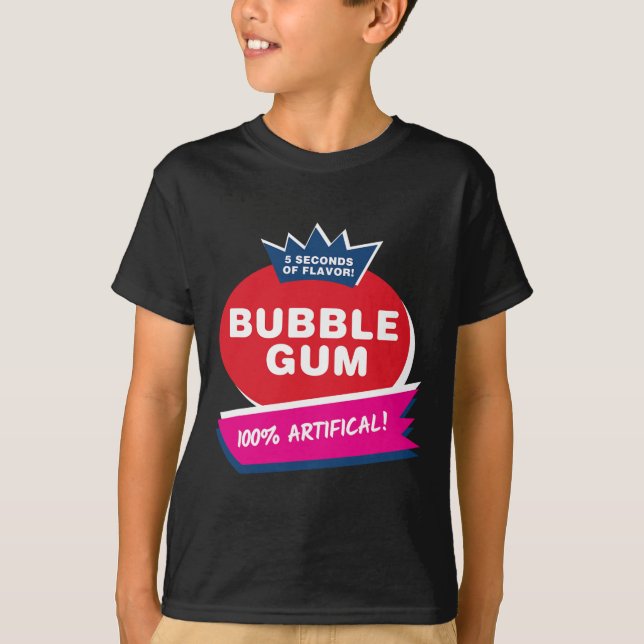 Roligt Rosa Bubble Gum Halloween Costume T Shirt (Framsida)