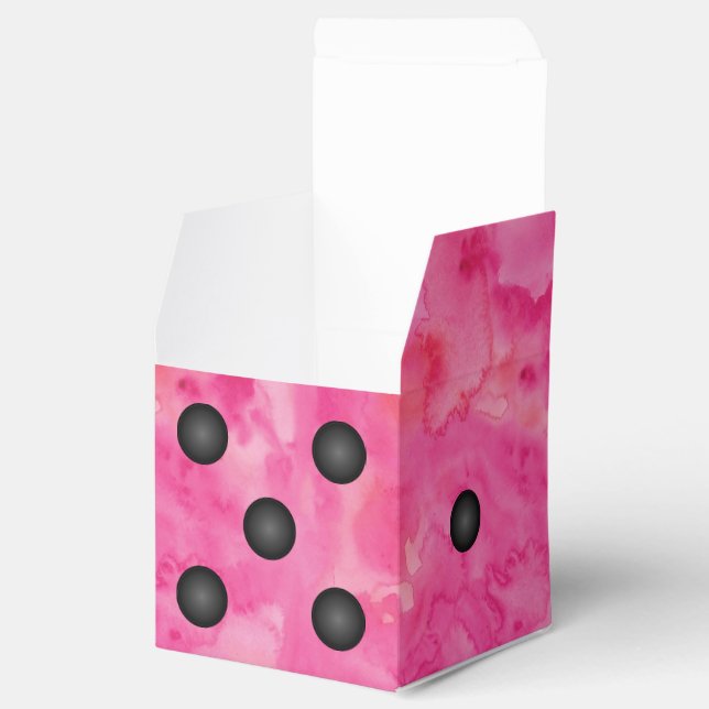 Roligt Rosa Bunco Dice Party Favoritbox Presentaskar (Öppnad)