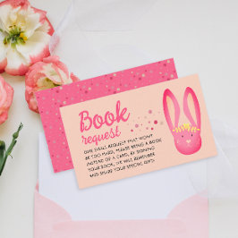 Roligt Rosa Bunny Bok begäran 1:a Bday Party Tilläggskort