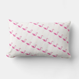Roligt Rosa Flamingos on White - Outdoor Lumbarkudde