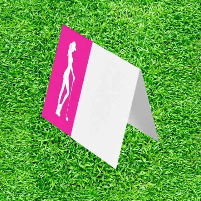 roligt rosa Flickans golftemerade födelsedagsfest Kort (Swing with Style, Play with Grace!)