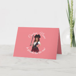 Roligt Rosa Girl Girl Kort