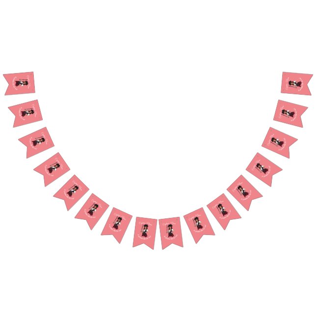 Roligt Rosa Girl Pirat Bunting Flaggor (Alla)