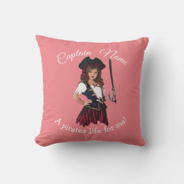Roligt Rosa Girl Pirat Kudde