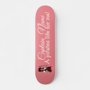 Roligt Rosa Girl Pirat Mini Skateboard Bräda 18,5 Cm
