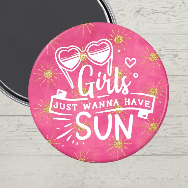 Roligt Rosa Girls vill bara ha Sol Magnet (Girls just want to have fun in the sun)