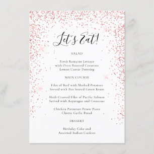 Roligt Rosa Glitter Särskild Occupation Menu Meny