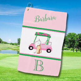 Roligt Rosa Golf Cart Monogram Namn