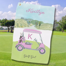 Roligt Rosa Golf Cart Scenia Personlig Namn