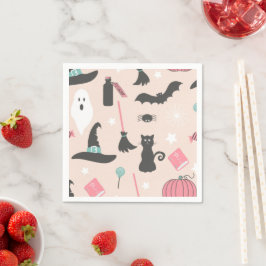 Roligt Rosa Halloween fest Decor Papper Pappersservett
