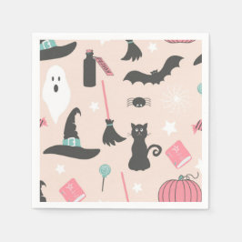 Roligt Rosa Halloween fest Decor Papper Pappersservett