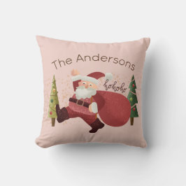 Roligt Rosa Namn i jultomten Illustration Family Kudde
