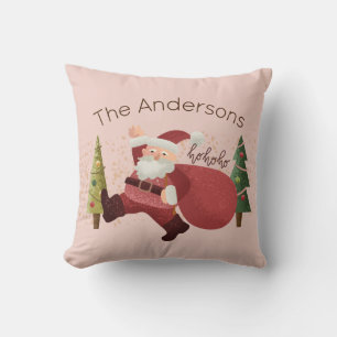 Roligt Rosa Namn i jultomten Illustration Family Kudde