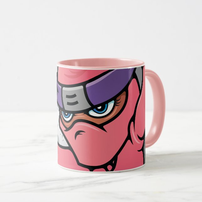 Roligt Rosa Ninja Mugg (Framsida höger)
