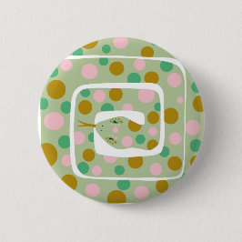 Roligt Rosa och Abstrakt för Grönt Polka Docka Sna Knapp