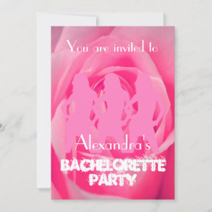 Roligt rosa party Flickor personlig bachelorette Inbjudningar