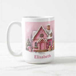Roligt Rosa Pepparkakshus Jul Kaffemugg