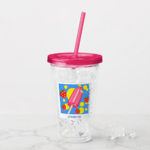 Roligt Rosa Popsicle and Strawbär Hej Summer Take Away Mugg