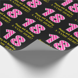 Roligt Rosa Rand 18; Lycklig 18:e födelsedagen; Na Presentpapper