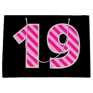 Roligt Rosa Stripe "19", Lycklig 19:e födelsedagen
