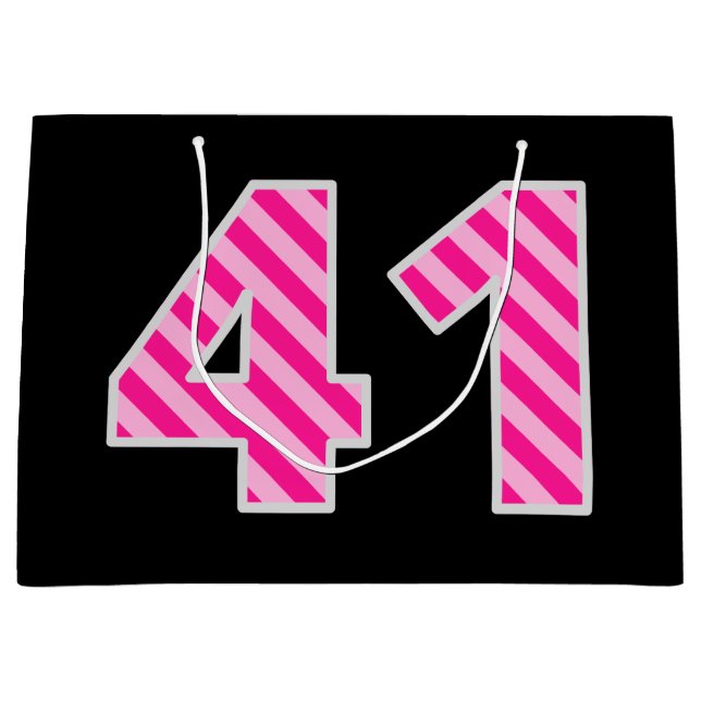 Roligt Rosa Stripe "41", Lycklig 41:a födelsedagen (Framsidan)
